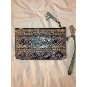 Elephant leather clutch wristlet World Market